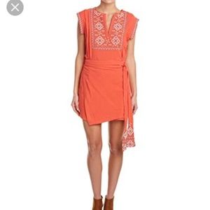 Free People Coral Wrap Dress Size Medium